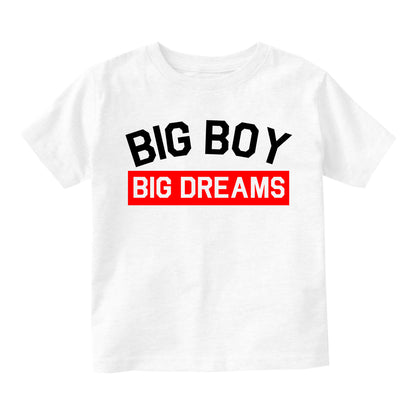 Big Boy Big Dreams Toddler Boys Short Sleeve T-Shirt White