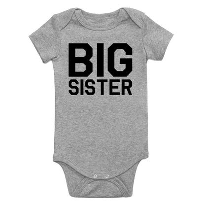 Big Sister Infant Baby Girls Bodysuit Grey