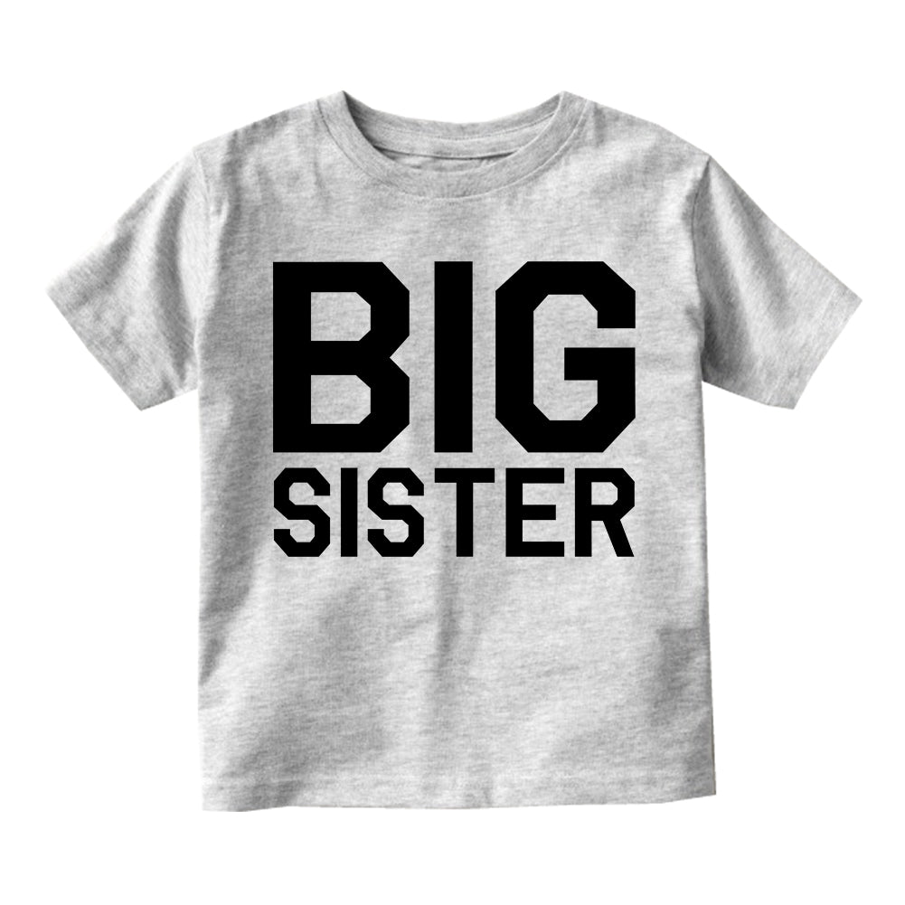 Big Sister Infant Baby Girls Short Sleeve T-Shirt Grey