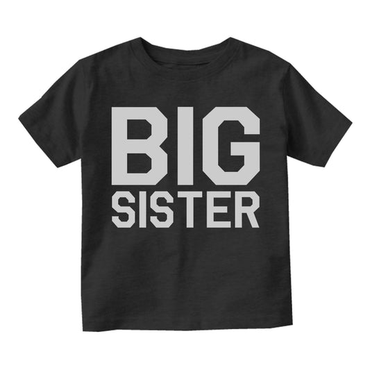 Big Sister Toddler Girls Short Sleeve T-Shirt Black