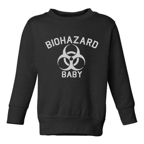 Biohazard Baby Symbol Toddler Boys Crewneck Sweatshirt Black