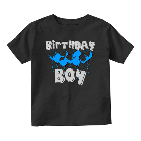 Birthday Boy Balloons 1st One Baby Toddler Short Sleeve T-Shirt Black