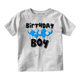 Birthday Boy Balloons 1st One Baby Toddler Short Sleeve T-Shirt Grey