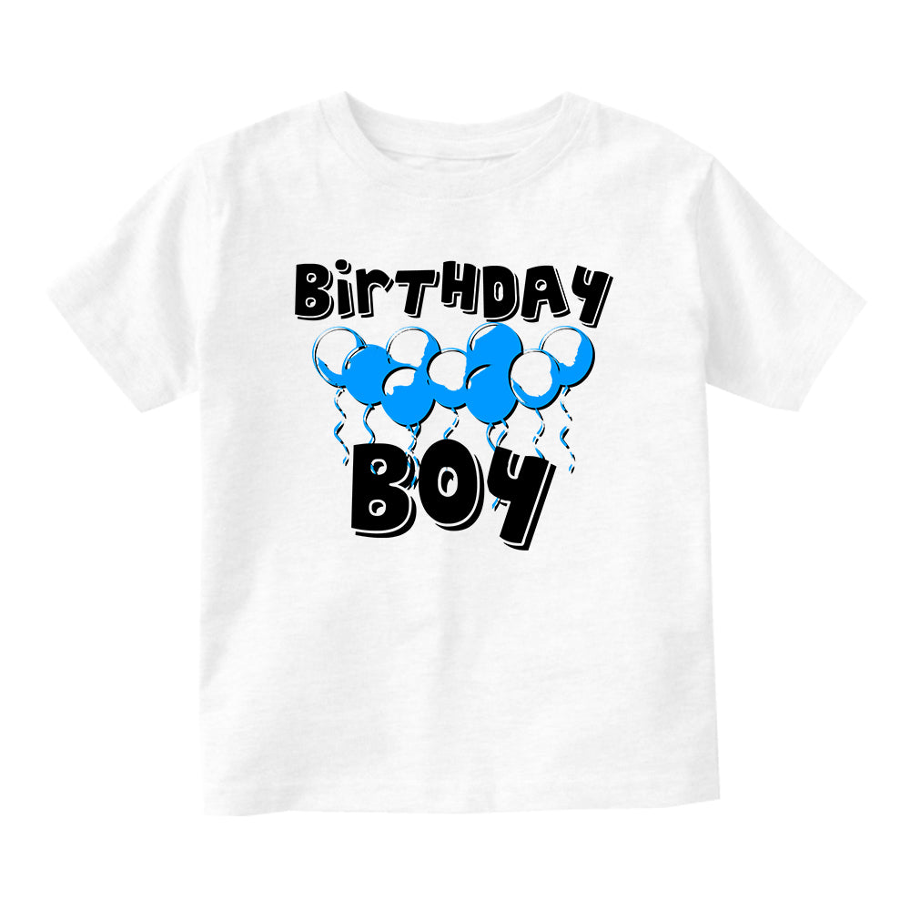 Birthday Boy Balloons 1st One Baby Toddler Short Sleeve T-Shirt White