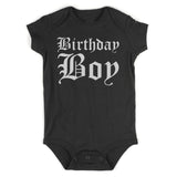 Birthday Boy Old English Infant Baby Boys Bodysuit Black