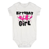 Birthday Girl Pink Balloons 1st One Baby Bodysuit One Piece White