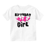 Birthday Girl Pink Balloons 1st One Baby Infant Short Sleeve T-Shirt White