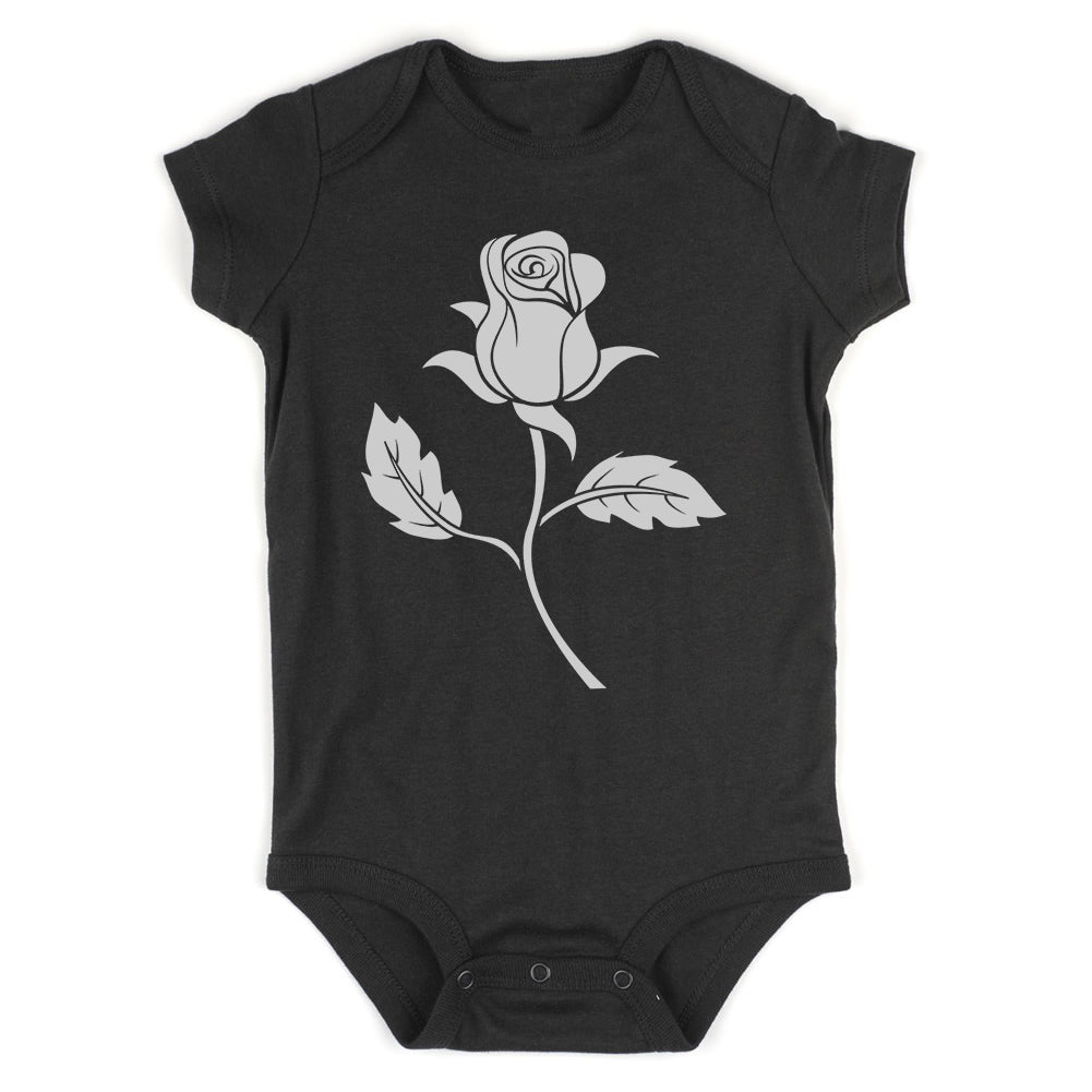 Black Single Rose Infant Baby Boys Bodysuit Black