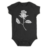 Black Single Rose Infant Baby Boys Bodysuit Black