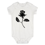 Black Single Rose Infant Baby Boys Bodysuit White