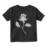 Black Single Rose Infant Baby Boys Short Sleeve T-Shirt Black