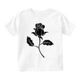 Black Single Rose Infant Baby Boys Short Sleeve T-Shirt White