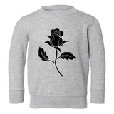 Black Single Rose Toddler Boys Crewneck Sweatshirt Grey