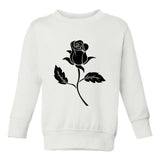 Black Single Rose Toddler Boys Crewneck Sweatshirt White