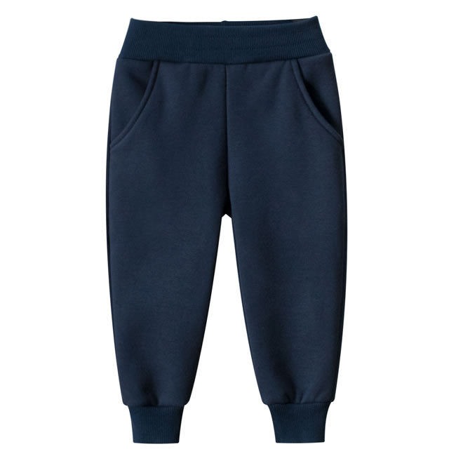 Navy Blue Toddler Boys Fleece Jogger Sweatpants