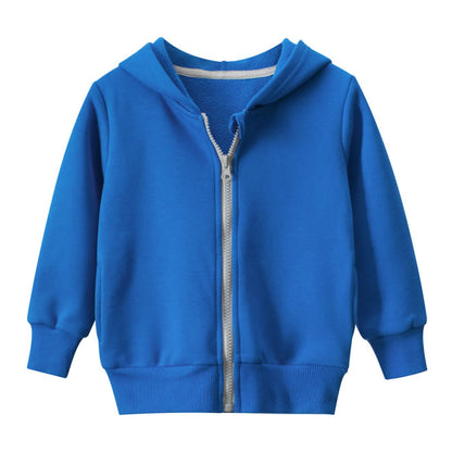 Royal Blue Blank Toddler Boys Fleece Zip Up Hoodie