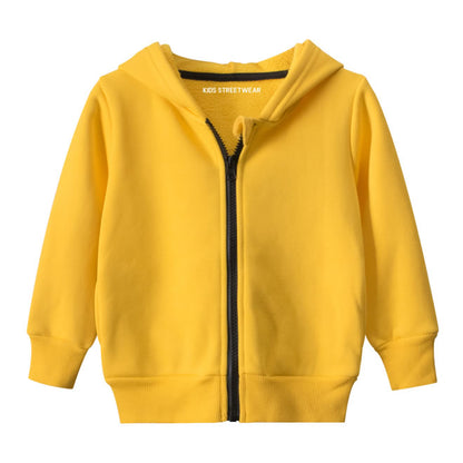 Yellow Blank Toddler Boys Fleece Zip Up Hoodie