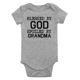 Blessed By God Spoiled By Grandma Infant Baby Boys Bodysuit Grey