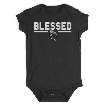 Blessed Praying Hands Infant Baby Boys Bodysuit Black