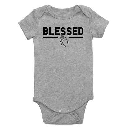 Blessed Praying Hands Infant Baby Boys Bodysuit Grey