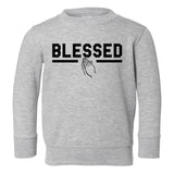 Blessed Praying Hands Toddler Boys Crewneck Sweatshirt Grey