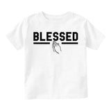 Blessed Praying Hands Toddler Boys Short Sleeve T-Shirt White