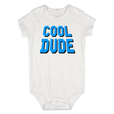 Blue Cool Dude Infant Baby Boys Bodysuit White