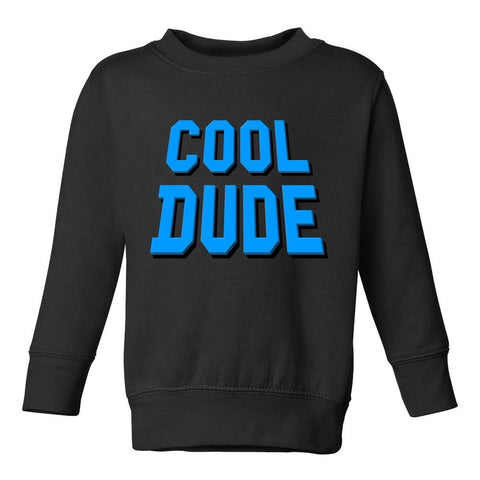 Blue Cool Dude Toddler Boys Crewneck Sweatshirt Black