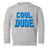 Blue Cool Dude Toddler Boys Crewneck Sweatshirt Grey