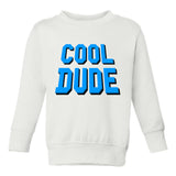 Blue Cool Dude Toddler Boys Crewneck Sweatshirt White