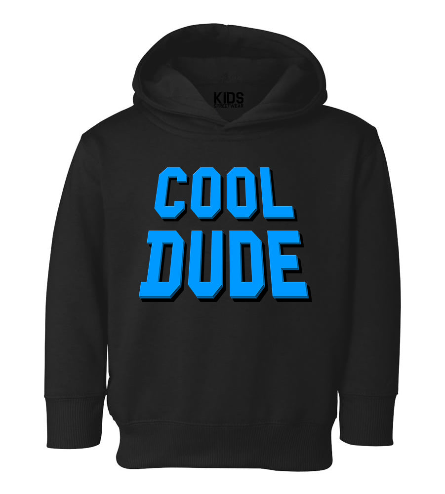Blue Cool Dude Toddler Boys Pullover Hoodie Black