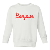 Bonjour Paris Toddler Boys Crewneck Sweatshirt White