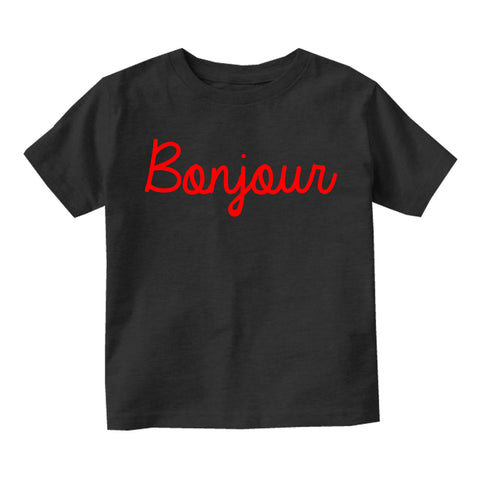 Bonjour Paris Toddler Boys Short Sleeve T-Shirt Black