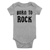 Born To Rock Infant Baby Boys Bodysuit Grey