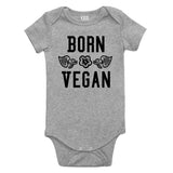Born Vegan Leaves Baby Bodysuit One Piece Grey