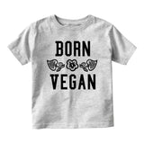 Born Vegan Leaves Baby Toddler Short Sleeve T-Shirt Grey