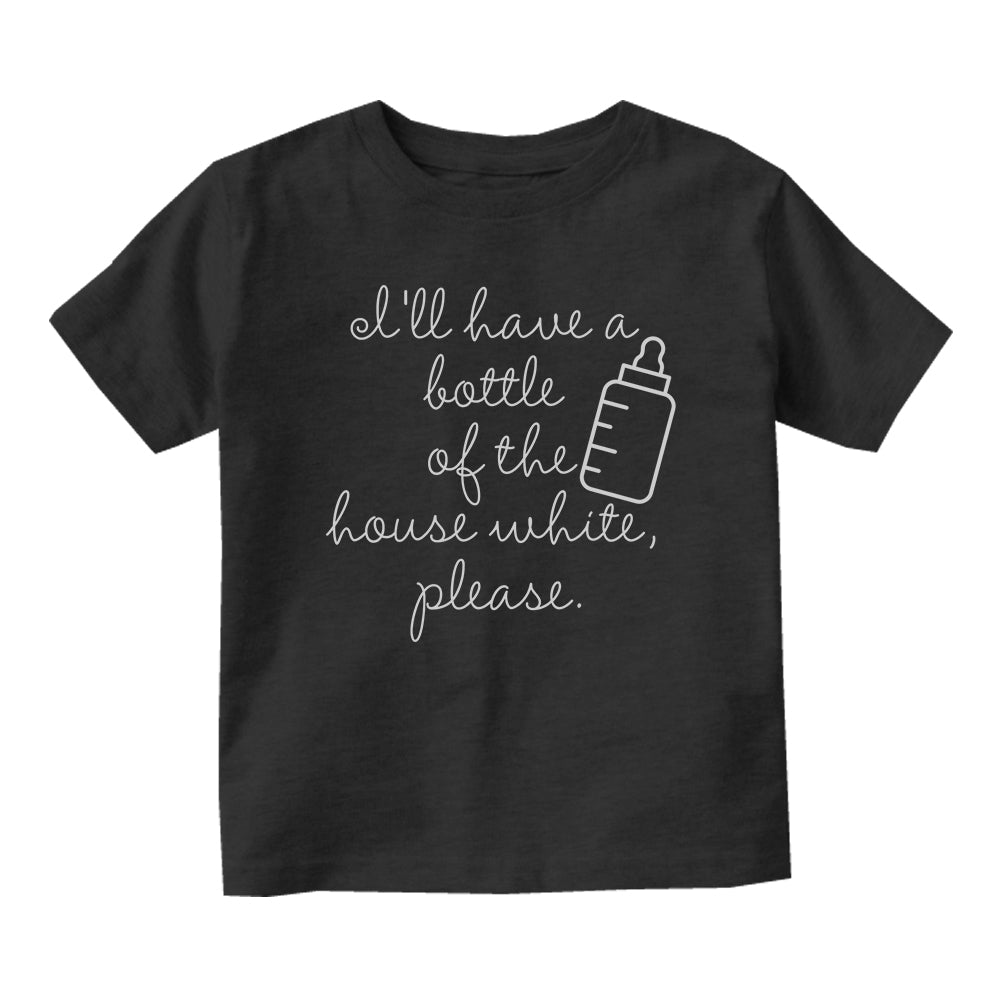 Bottle House White Milk Funny Baby Toddler Short Sleeve T-Shirt Black