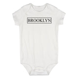 Brooklyn New York Box Logo Infant Baby Boys Bodysuit White