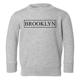 Brooklyn New York Box Logo Toddler Boys Crewneck Sweatshirt Grey