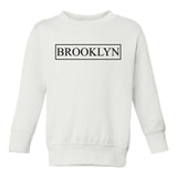 Brooklyn New York Box Logo Toddler Boys Crewneck Sweatshirt White
