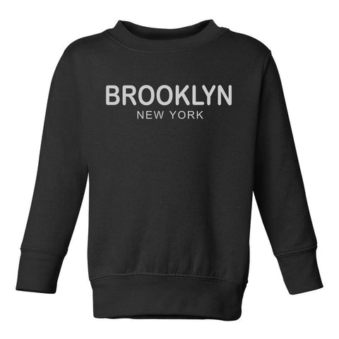 Brooklyn New York Fashion Toddler Boys Crewneck Sweatshirt Black