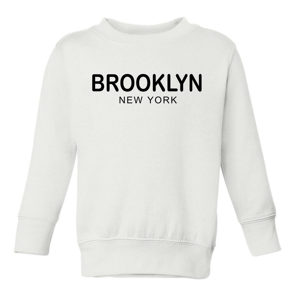 Brooklyn New York Fashion Toddler Boys Crewneck Sweatshirt White