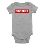 Brother Red Box Infant Baby Boys Bodysuit Grey