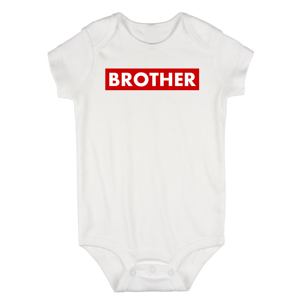 Brother Red Box Infant Baby Boys Bodysuit White