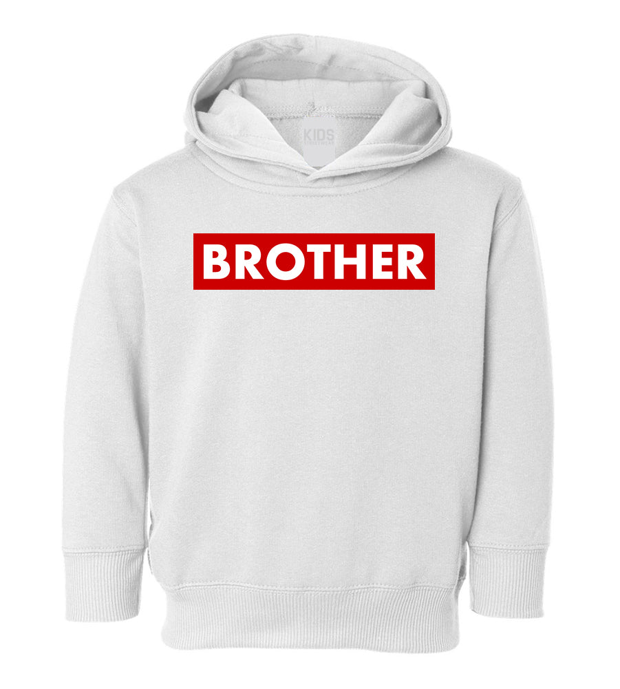 Brother Red Box Toddler Boys Pullover Hoodie White