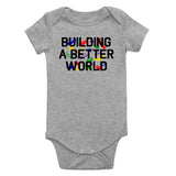 Building A Better World Blocks Infant Baby Boys Bodysuit Grey