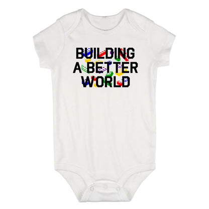 Building A Better World Blocks Infant Baby Boys Bodysuit White