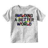 Building A Better World Blocks Infant Baby Boys Short Sleeve T-Shirt Grey
