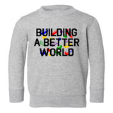 Building A Better World Blocks Toddler Boys Crewneck Sweatshirt Grey