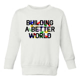 Building A Better World Blocks Toddler Boys Crewneck Sweatshirt White